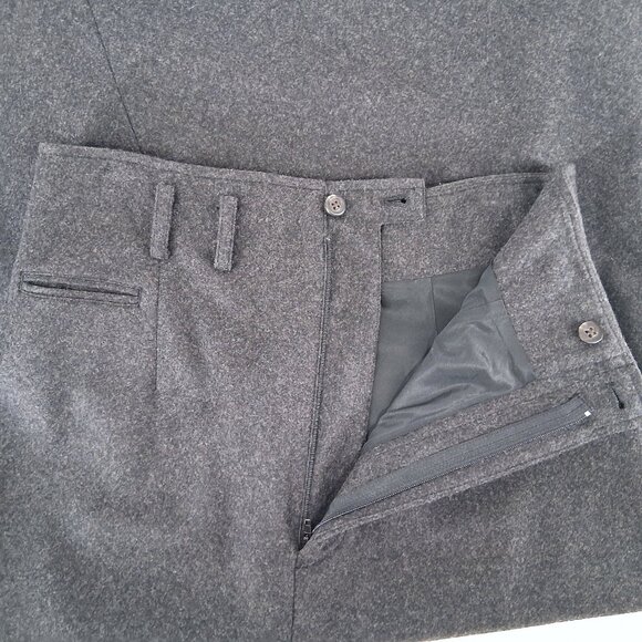 Vintage Ralph Lauren Wool Cashmere Blend Gray High Waist Flannel Midi Skirt SZ 6 - Picture 10 of 11